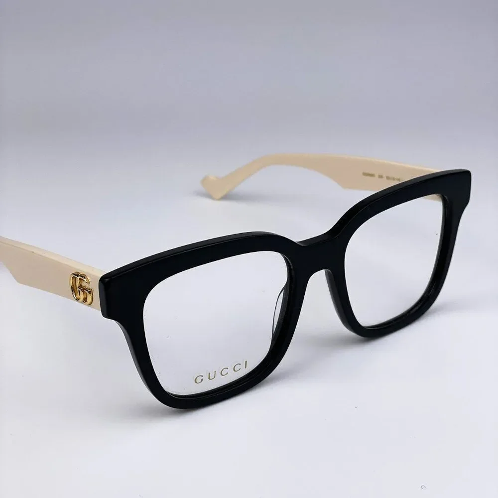 NEW Gucci GG0958O 005 Black White Square Unisex Eyeglasses